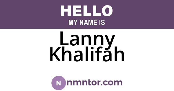 Lanny Khalifah
