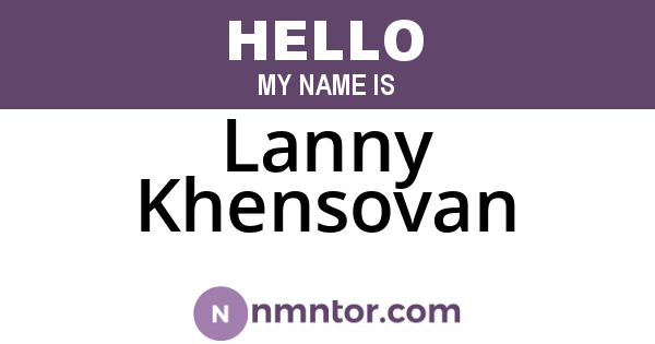 Lanny Khensovan