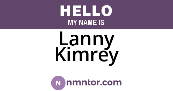 Lanny Kimrey