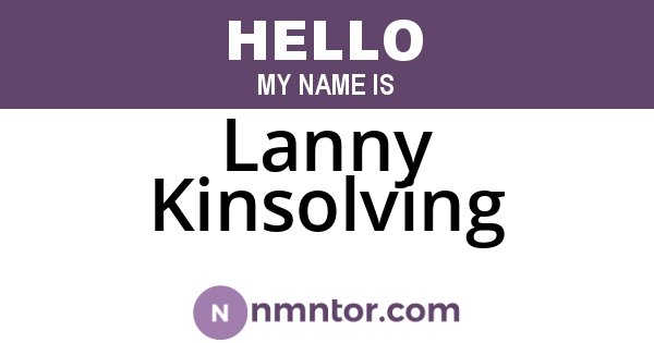 Lanny Kinsolving