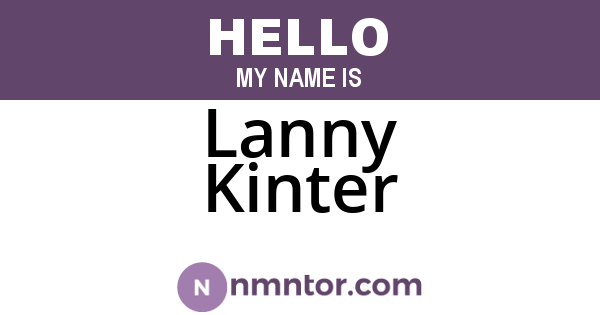 Lanny Kinter