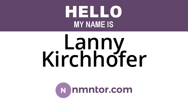 Lanny Kirchhofer