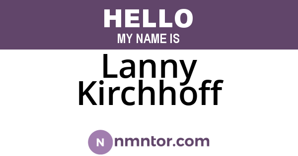 Lanny Kirchhoff