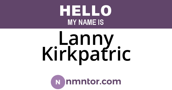 Lanny Kirkpatric