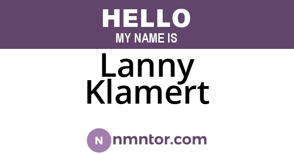 Lanny Klamert