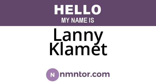 Lanny Klamet