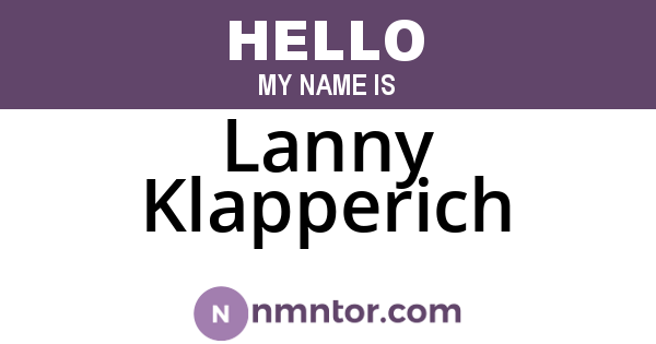Lanny Klapperich
