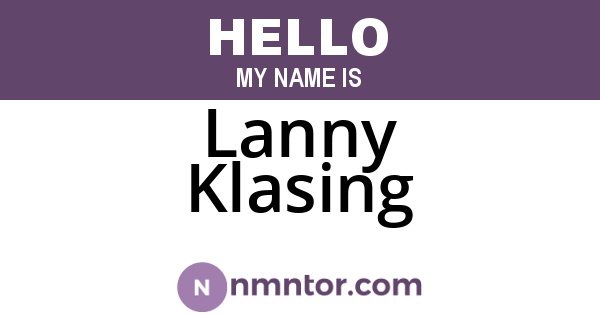 Lanny Klasing