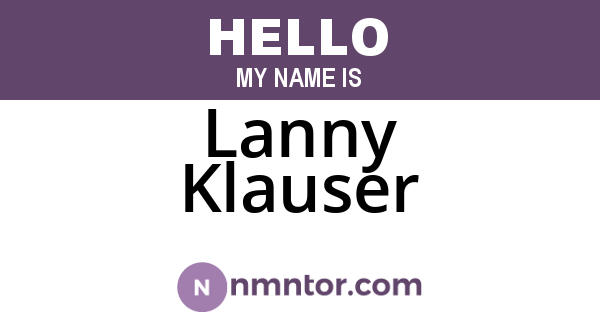 Lanny Klauser
