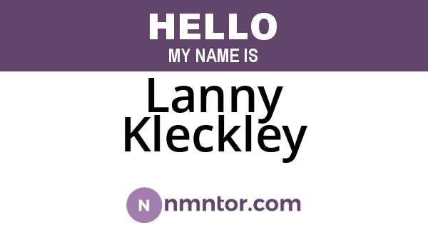 Lanny Kleckley