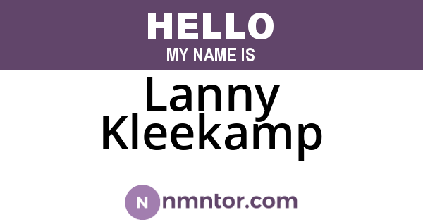 Lanny Kleekamp