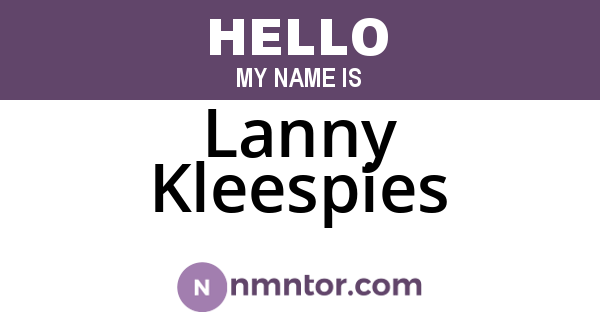 Lanny Kleespies