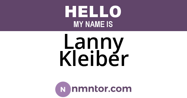 Lanny Kleiber