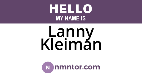 Lanny Kleiman