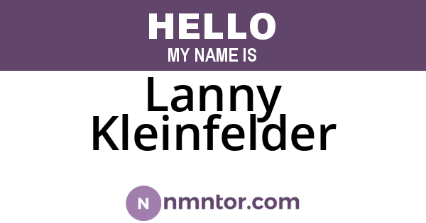 Lanny Kleinfelder