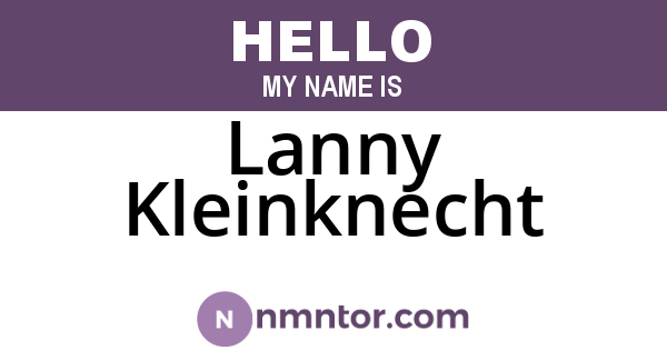 Lanny Kleinknecht
