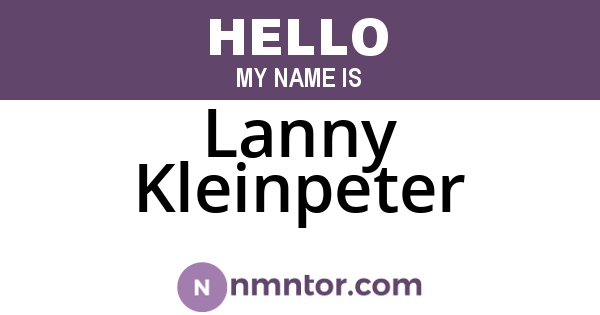 Lanny Kleinpeter