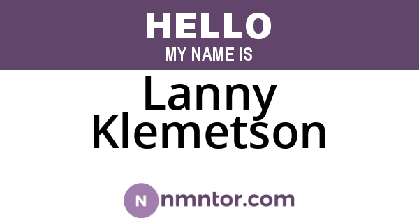 Lanny Klemetson
