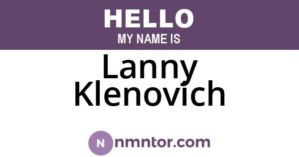 Lanny Klenovich
