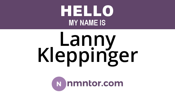 Lanny Kleppinger