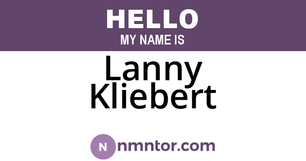 Lanny Kliebert