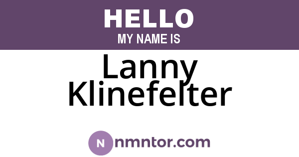 Lanny Klinefelter