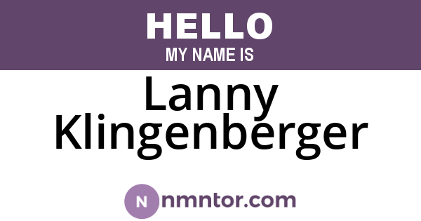 Lanny Klingenberger