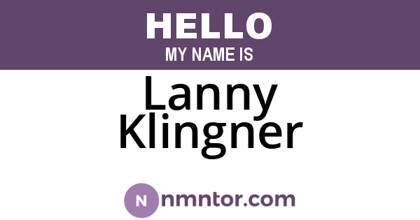 Lanny Klingner