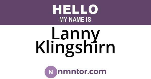 Lanny Klingshirn