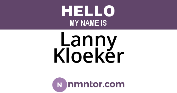 Lanny Kloeker