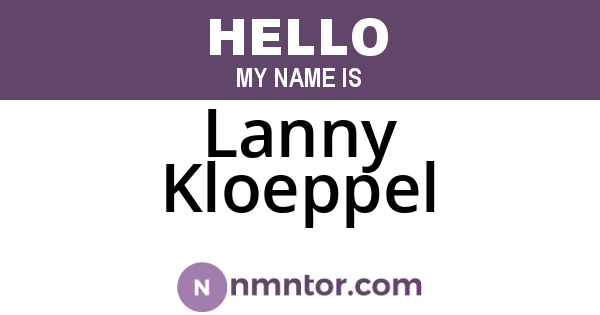 Lanny Kloeppel
