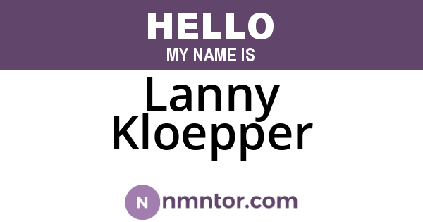 Lanny Kloepper