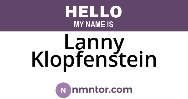 Lanny Klopfenstein