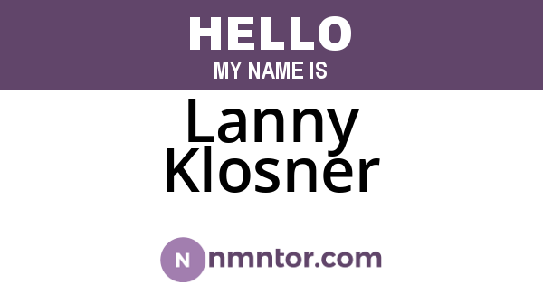 Lanny Klosner