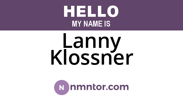 Lanny Klossner