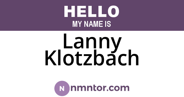 Lanny Klotzbach