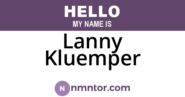 Lanny Kluemper