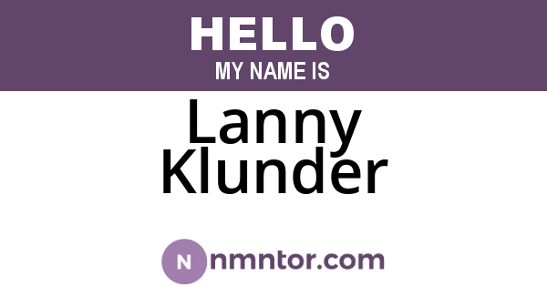 Lanny Klunder