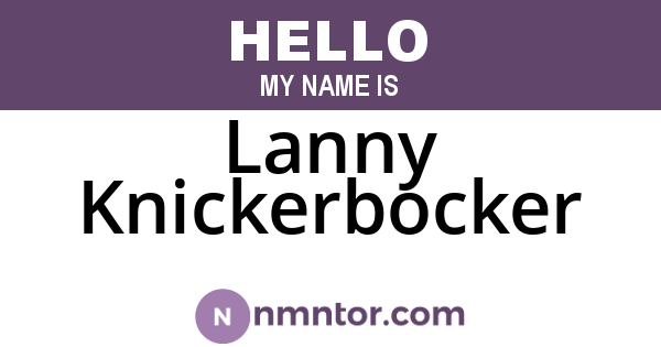 Lanny Knickerbocker