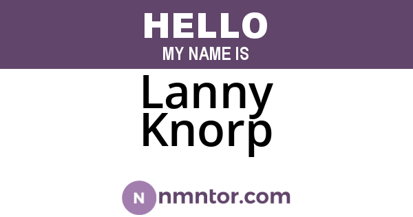 Lanny Knorp