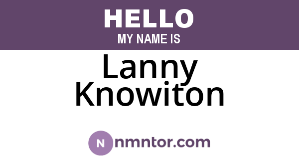 Lanny Knowiton