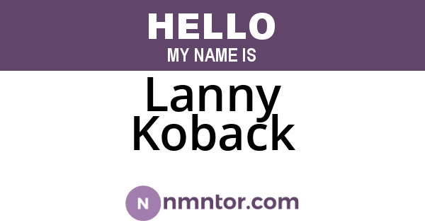 Lanny Koback