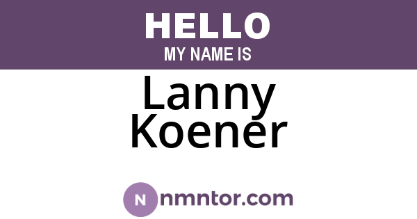Lanny Koener