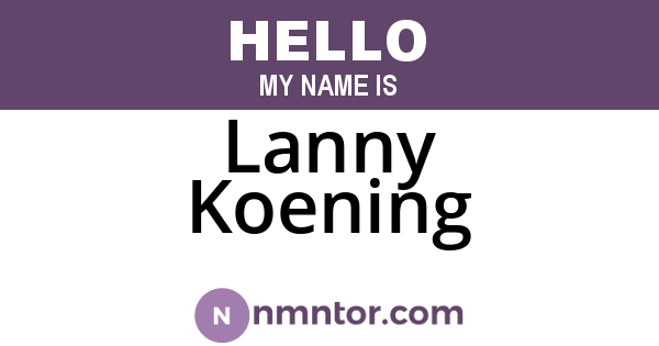 Lanny Koening