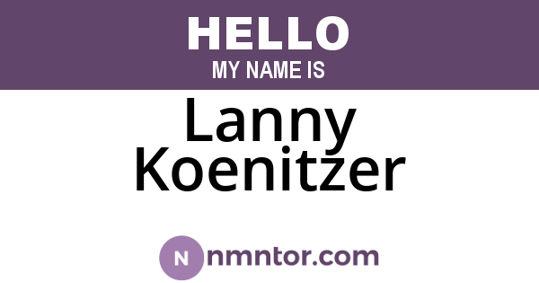 Lanny Koenitzer