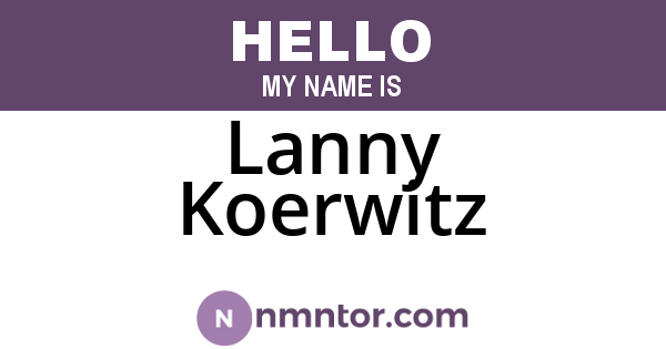 Lanny Koerwitz