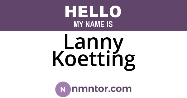 Lanny Koetting