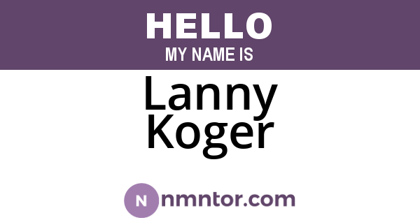 Lanny Koger