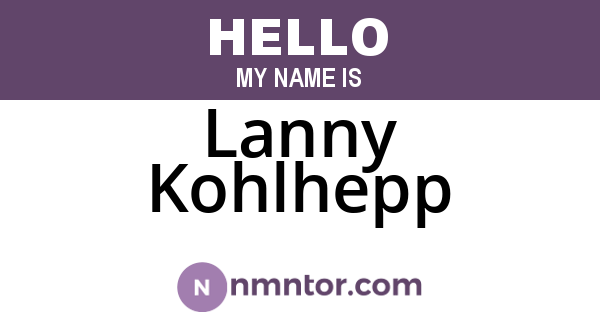 Lanny Kohlhepp