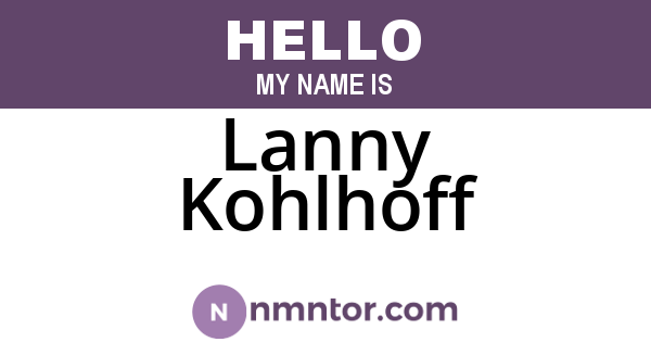Lanny Kohlhoff